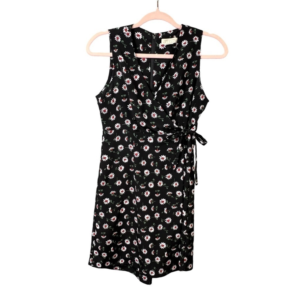 Compagnie Internationale Express Romper Skort Size 3/4 Daisy Print Faux Wrap Vtg